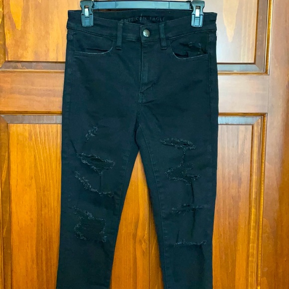 American Eagle black high rise jeggings size 4 NWOT - Picture 2 of 12